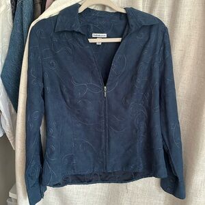 Embroidered blue jacket